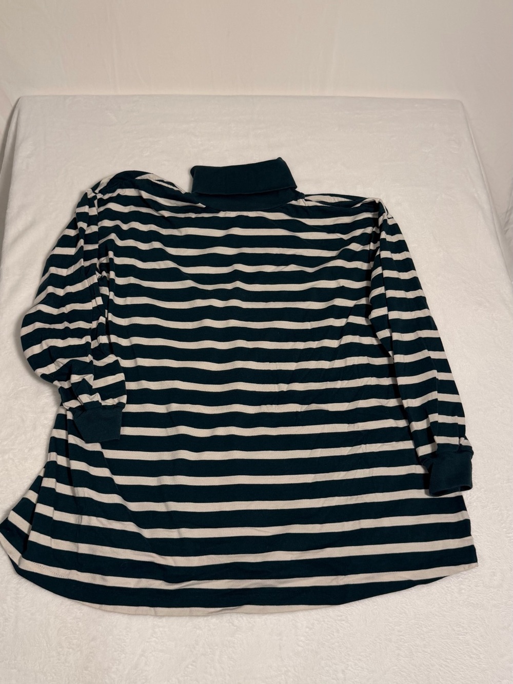 Green Striped Turtleneck Sweater